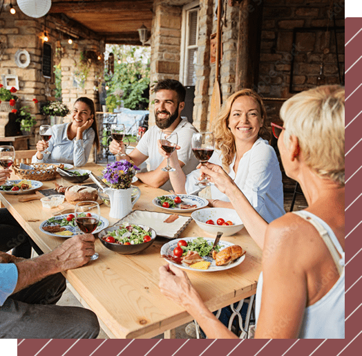 People enjoying a meal